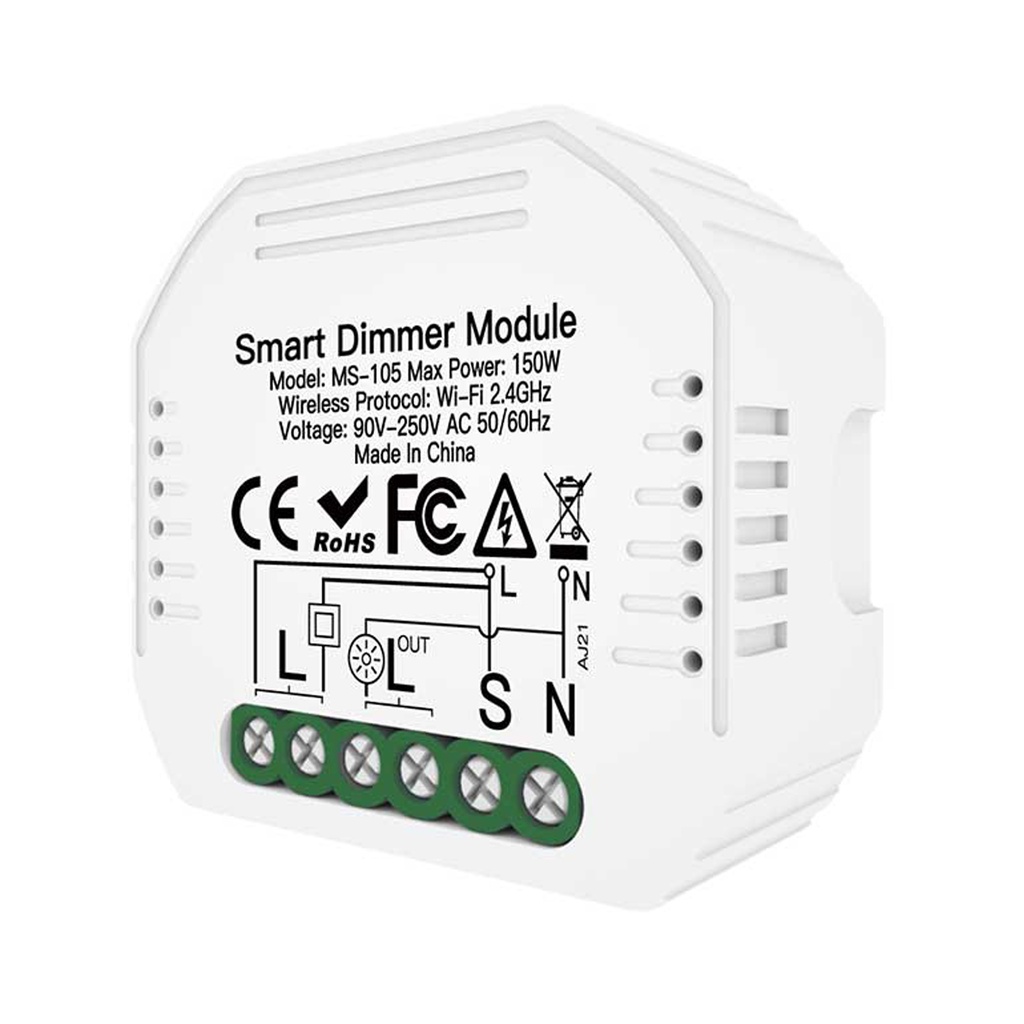 MeanWell Interruttore WIFI 2.4G Triac Dimmer TUYA, Smart Life 1A AC 90-250V 50/60HZ 150W