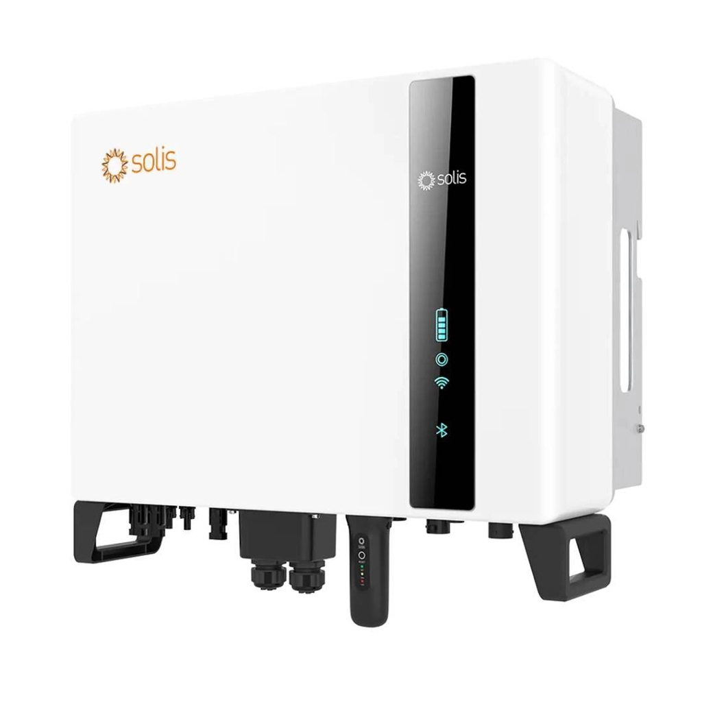 Inverter Fotovoltaico Alta Tensione Solis Trifase Ibrido On-Grid/Off-Grid 10kW, Doppio MPPT, CEI 0-21, Schermo LCD, WiFi Meter e TA Inclusi, Garanzia 10 Anni IP66 SKU-12224