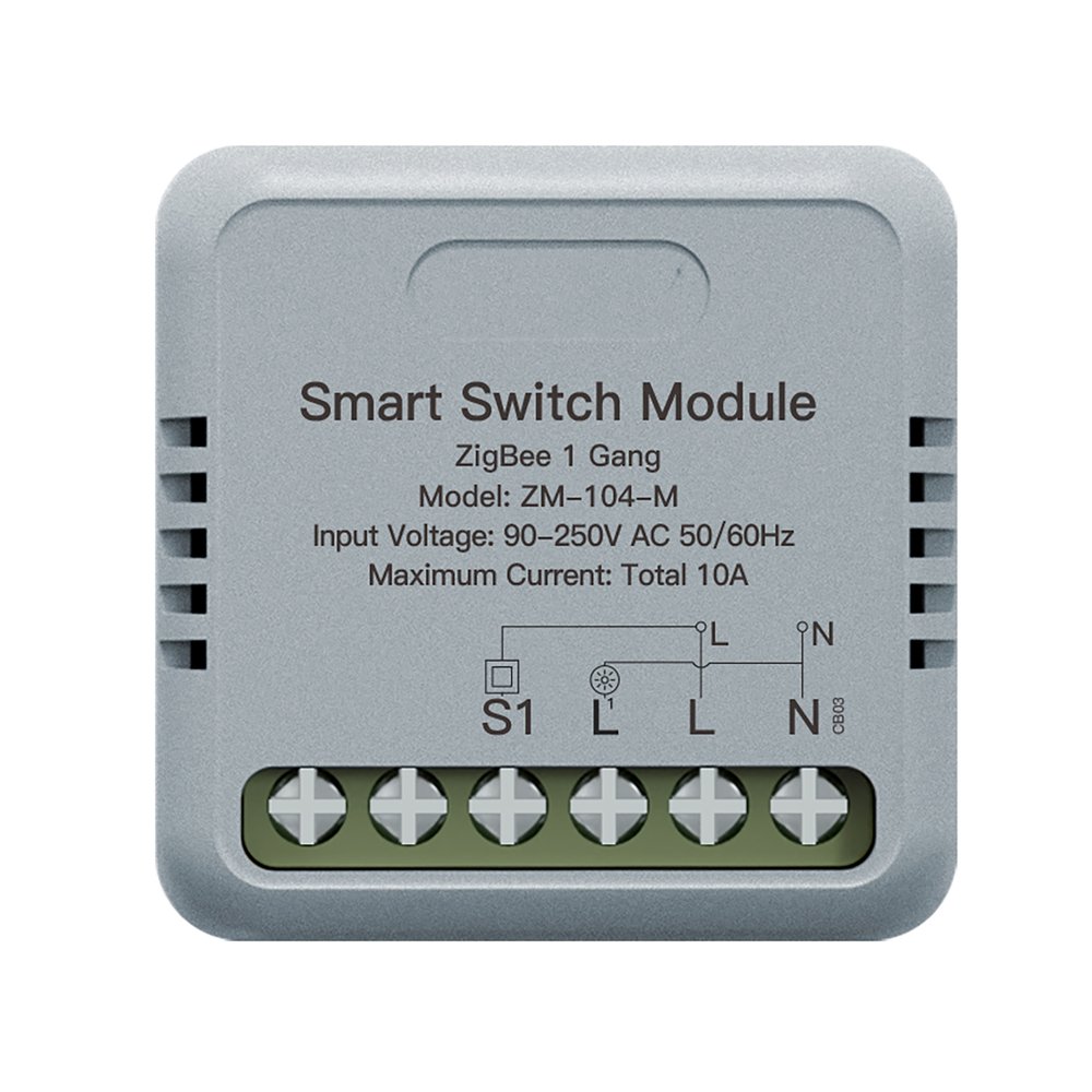 MeanWell Mini Interruttore ZigBee 3.0, 2 Canali 10A TUYA, Smart Life 10A AC 90-250V 50/60HZ 2200W 40X40X18mm IP20