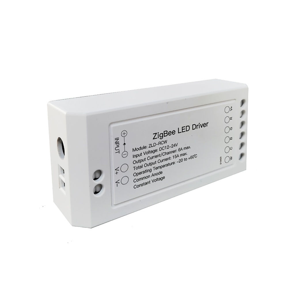 MeanWell Centralina Led Driver, 6A/Canali, ZigBee 3.0, RGB+CW, Max 12V e 24V, 15A, 2X100W, TUYA, Smart Life, 100X45X35mm, IP20