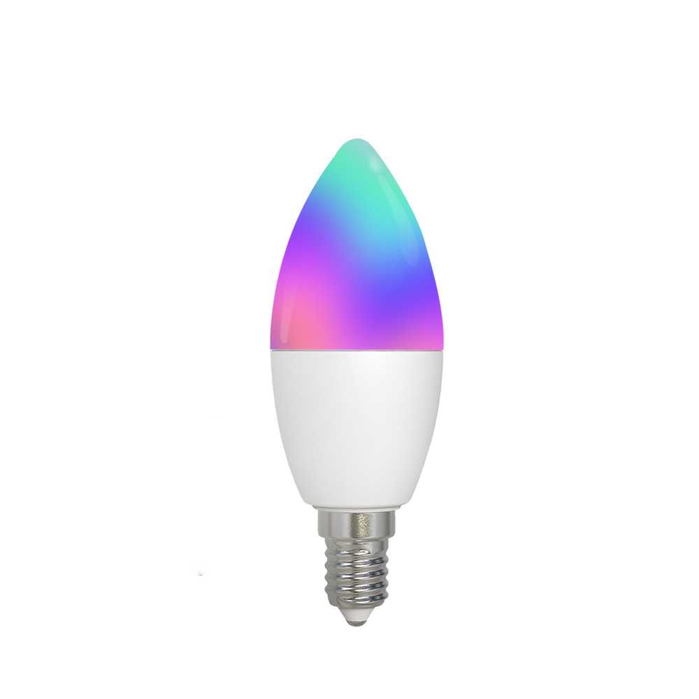 MeanWell Lampada Led E14, ZigBee 3.0, RGB+CW, TUYA, Smart Life AC 90-250V, 50/60HZ, 6W, 37X106mm, IP20, SHZ61405