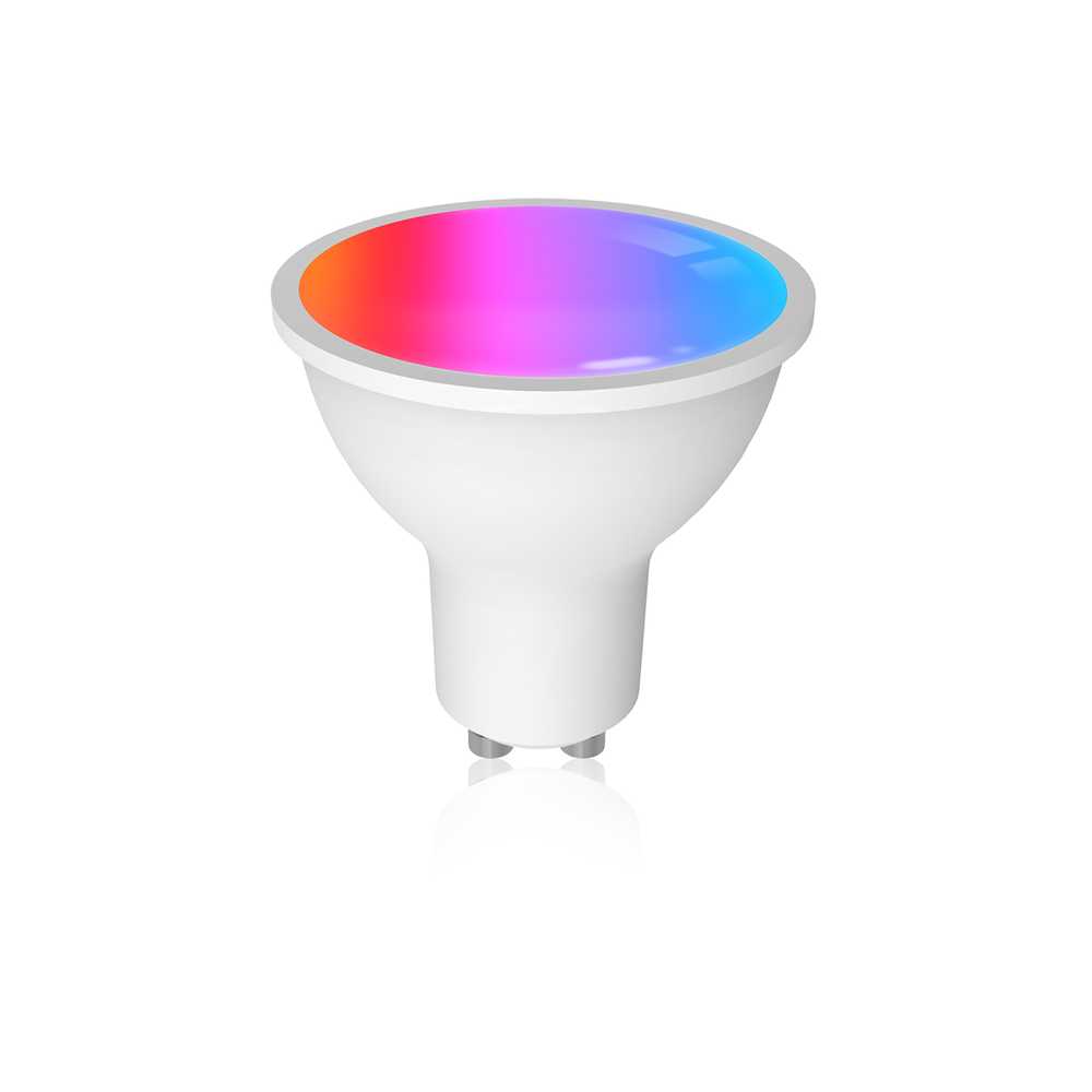 MeanWell Lampada Led Matter GU10, RGB+CW, Matter WIFI 2.4G, TUYA, Smart Life, Apple Home, Google Home, Alexa, SmartThings, AC 90-250V, 50/60HZ, 5W, 50X55mm, IP20, MU11005