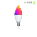 Lampada Led Matter E14 RGB+CW Matter WIFI 2.4G TUYA, Smart Life,Apple Home, Google Home, Alexa, Samsung SmartThings AC 90-250V 50/60HZ 6W 37X106mm IP20 CE MU11406