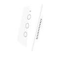 Interruttore Da Parete Touch WIFI+BLE+RF 3 Tasti WIFI 2.4G, RF 433MHz,Bluetooth BLE Mesh TUYA, Smart Life 10A AC 90-250V 50/60HZ Bianco 120X72X38mm IP20 CE SH9553W