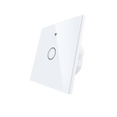 Interruttore Da Parete Touch WIFI+BLE+RF 1 Tasto WIFI 2.4G, RF 433MHz,Bluetooth BLE Mesh TUYA, Smart Life 10A AC 90-250V 50/60HZ Bianco 86X86X30mm IP20 CE SH9441W