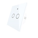 Interruttore Da Parete Touch WIFI+BLE+RF 2 Tasti WIFI 2.4G, RF 433MHz,Bluetooth BLE Mesh TUYA, Smart Life 10A AC 90-250V 50/60HZ Bianco 86X86X30mm IP20 CE SH9442W