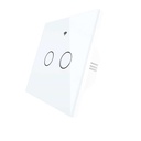 Interruttore Da Parete Touch WIFI Matter 2 Tasti Matter WIFI 2.4G TUYA, Smart Life,Apple Home, Google Home, Alexa, Samsung SmartThings 10A AC 90-250V 50/60HZ Bianco 86X86X30mm IP20 CE