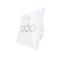 Interruttore Da Parete Touch WIFI Matter 3 Tasti Matter WIFI 2.4G TUYA, Smart Life,Apple Home, Google Home, Alexa, Samsung SmartThings 10A AC 90-250V 50/60HZ Bianco 86X86X30mm IP20 CE