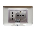 Placca con Coperchio Supporto Stango Idrobox IP55 Compatibile Con Bticino Living Light 3P Bianco (copia)