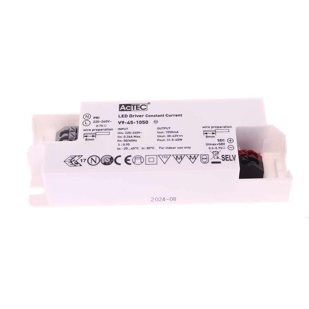 Led Driver CC Corrente Costante 1050mA 30V-42VDC Per Alimentare Led Max 45W