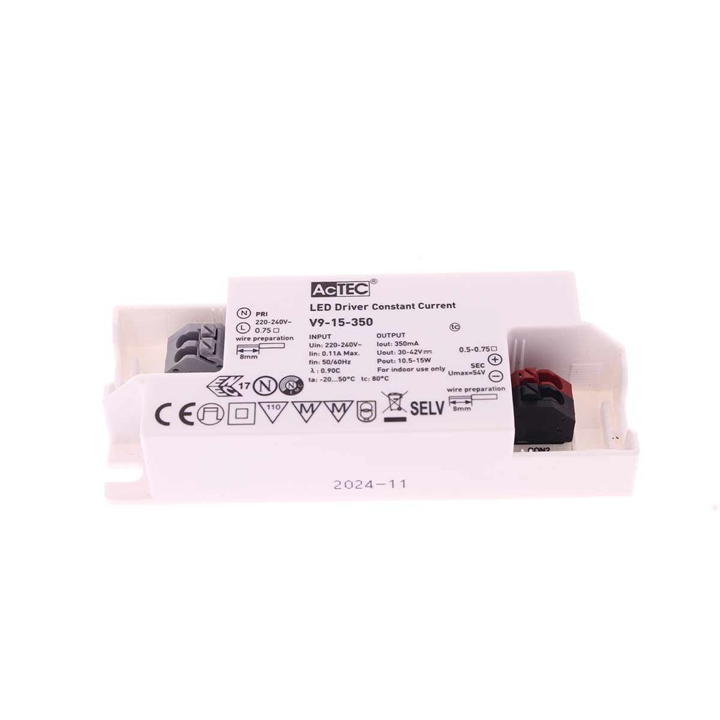 Led Driver CC Corrente Costante 350mA 30V-42VDC Per Alimentare Led Max 15W