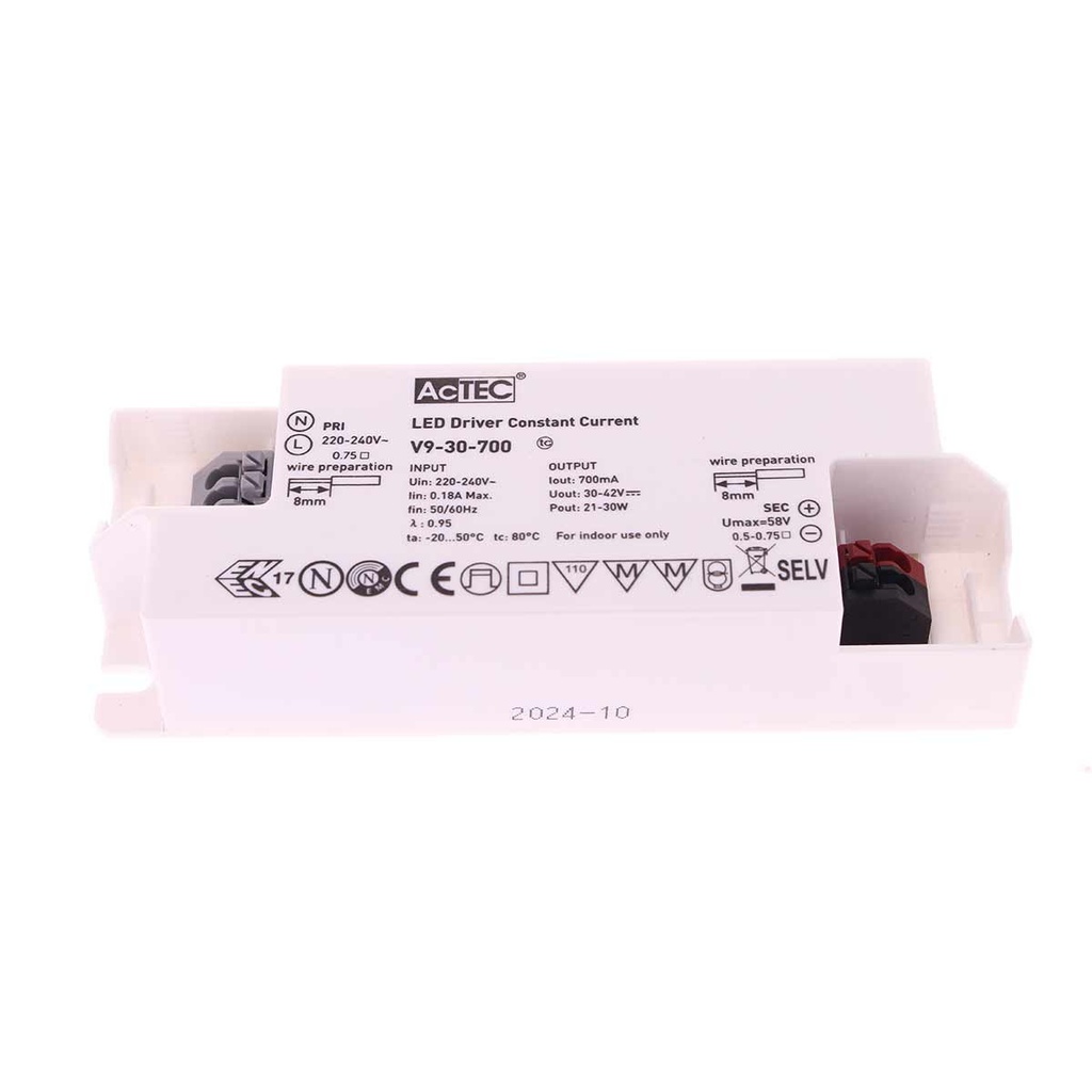 Led Driver CC Corrente Costante 700mA 30V-42VDC Per Alimentare Led Max 30W