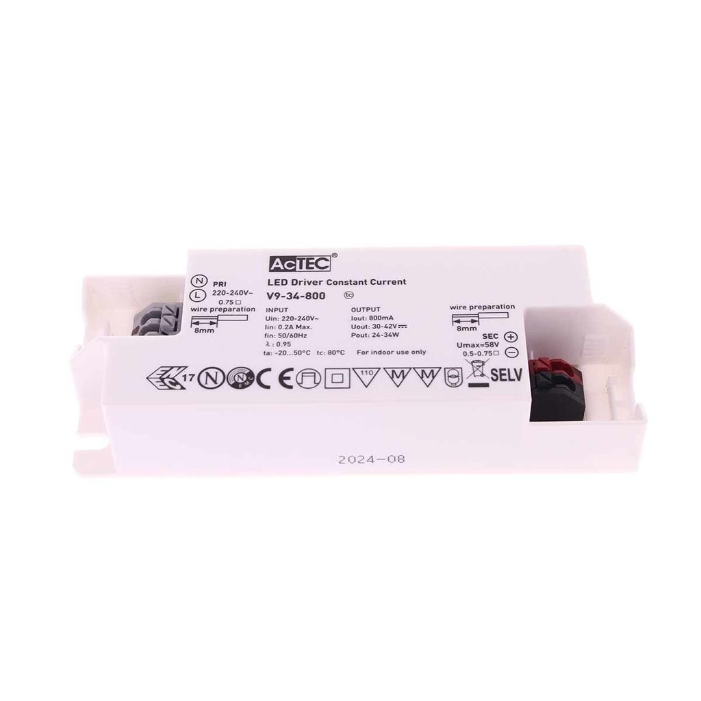 Led Driver CC Corrente Costante 800mA 30V-42VDC Per Alimentare Led Max 34W