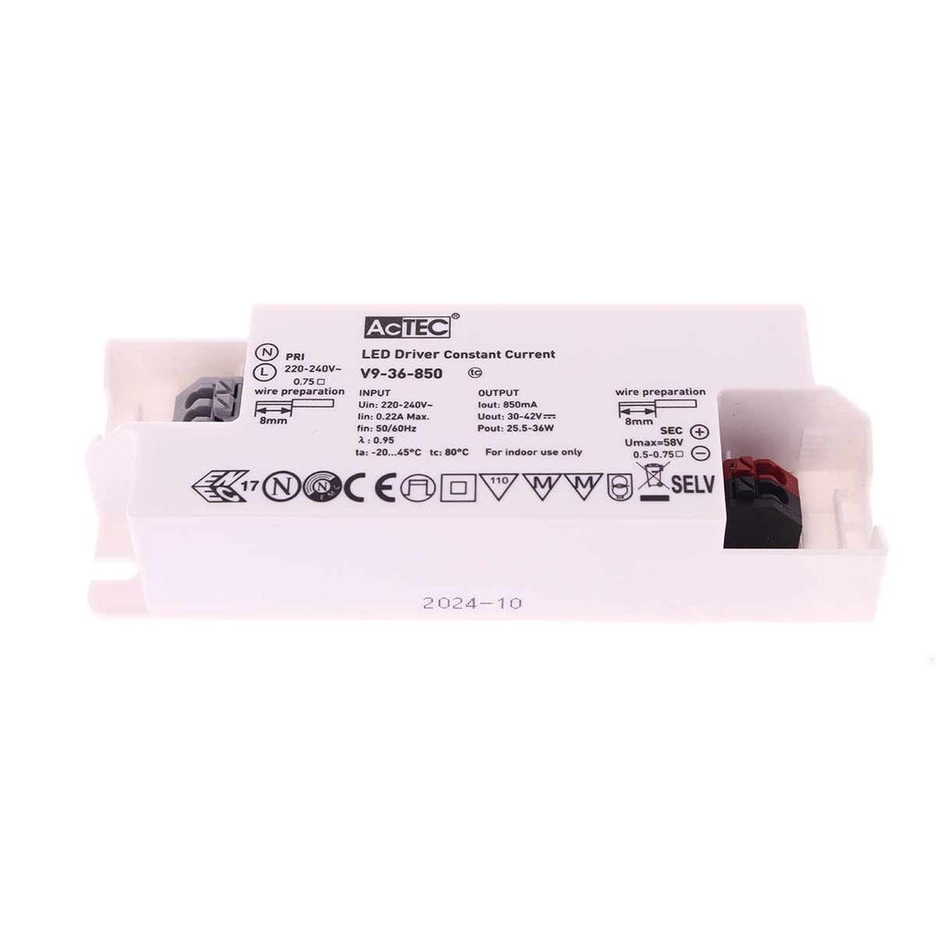 Led Driver CC Corrente Costante 850mA 30V-42VDC Per Alimentare Led Max 36W