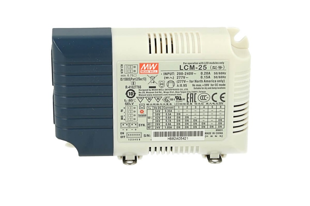 Led Driver CC Meanwell LCM-25 Dimmerabile 0-10V 10V PWM Corrente Costante Modulare 350/500/600/700/900/1050mA