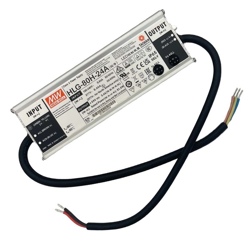 MeanWell HLG-80H-24A Alimentatore Led Driver CV CC IP67 80W 24V 3,4A Input 220V e 110V