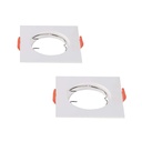 2 PZ Porta Faretti Led GU10 MR16 Quadrato Fisso Con Molla Bianco Spotlight Fitting SKU-6642