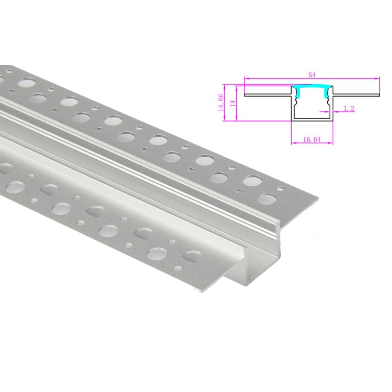 3 Metri Profilo Canalina Barra Alluminio Incasso A Muro Alette Scomparsa Per Bobina Led Fino 12mm Lunghezza