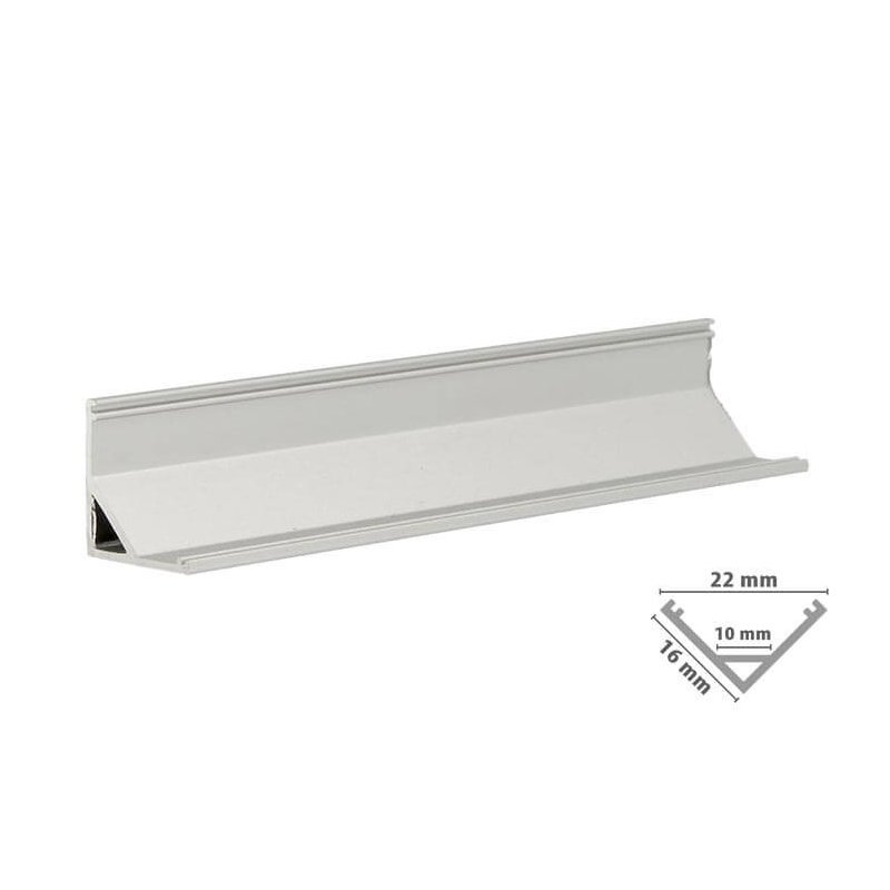 3 Metri Profilo Canalina Barra Alluminio Led Angolare Slim Corner Curva 45 Gradi Per Strip Led Fino a 10mm