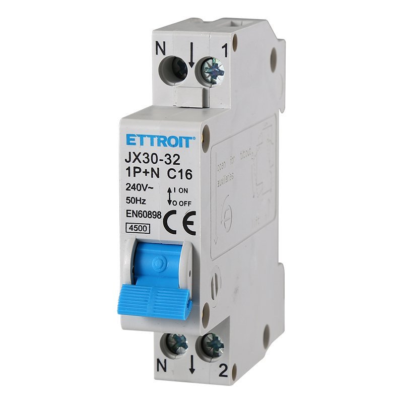 ETTROIT Interruttore Magnetotermico Automatico 1P+N 16A 4500A 220V Salvavita Stotz Occupa 1 Modulo DIN