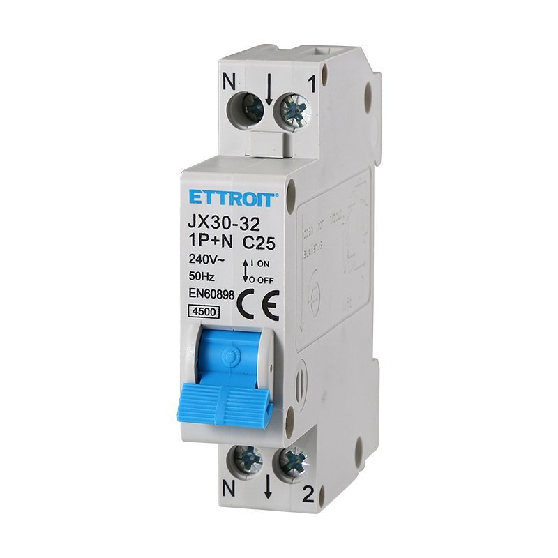 ETTROIT Interruttore Magnetotermico Automatico 1P+N 25A 4500A 220V Salvavita Stotz Occupa 1 Modulo DIN