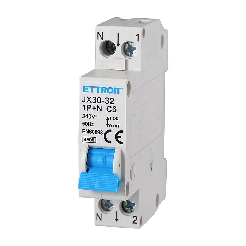 ETTROIT Interruttore Magnetotermico Automatico 1P+N 6A 4500A 220V Salvavita Stotz Occupa 1 Modulo DIN