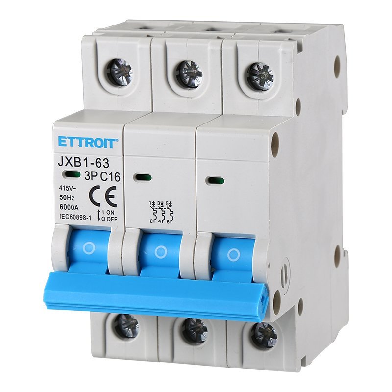 ETTROIT Interruttore Magnetotermico Automatico 3P 16A 6000A 220V 380V Salvavita Stotz Occupa 3 Moduli DIN