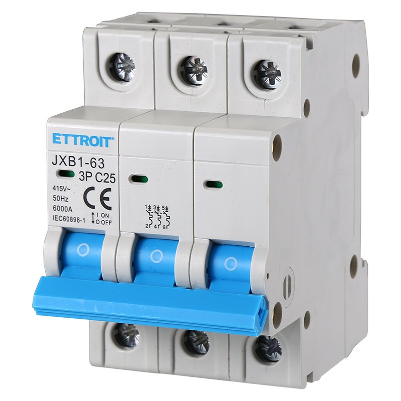 ETTROIT Interruttore Magnetotermico Automatico 3P 25A 6000A 220V 380V Salvavita Stotz Occupa 3 Moduli DIN