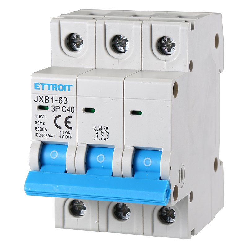 ETTROIT Interruttore Magnetotermico Automatico 3P 40A 6000A 220V 380V Salvavita Stotz Occupa 3 Moduli DIN