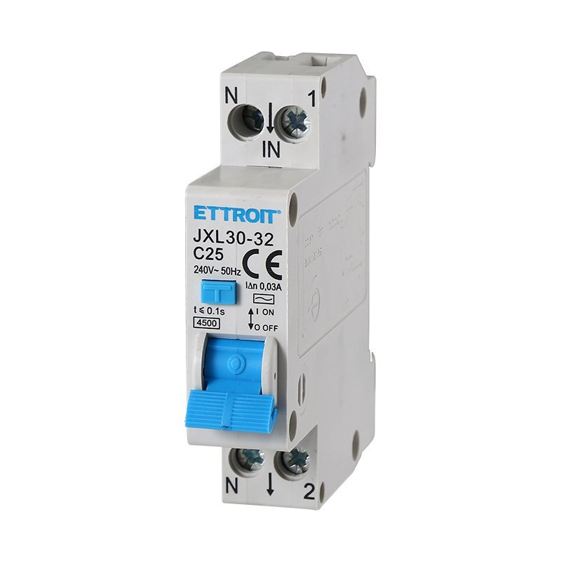 ETTROIT Interruttore Magnetotermico Differenziale 1P+N 25A C25 4.5kA 30mA 220V Occupa 1 Modulo DIN