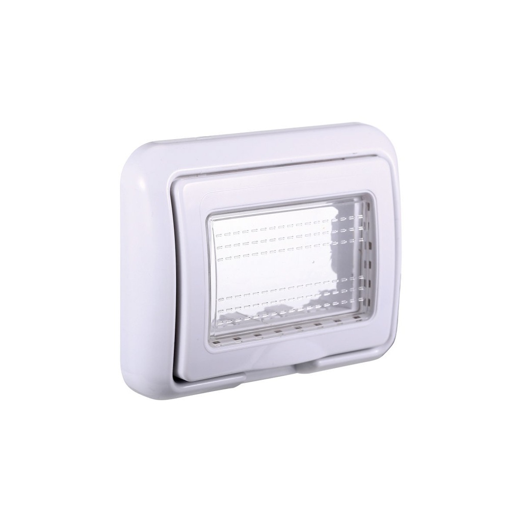 Placca con Coperchio Supporto Stango Idrobox IP55 Compatibile Con Bticino Living Light 3P Bianco