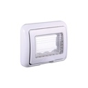 Placca con Coperchio Supporto Stango Idrobox IP55 Compatibile Con Bticino Living Light 3P Bianco