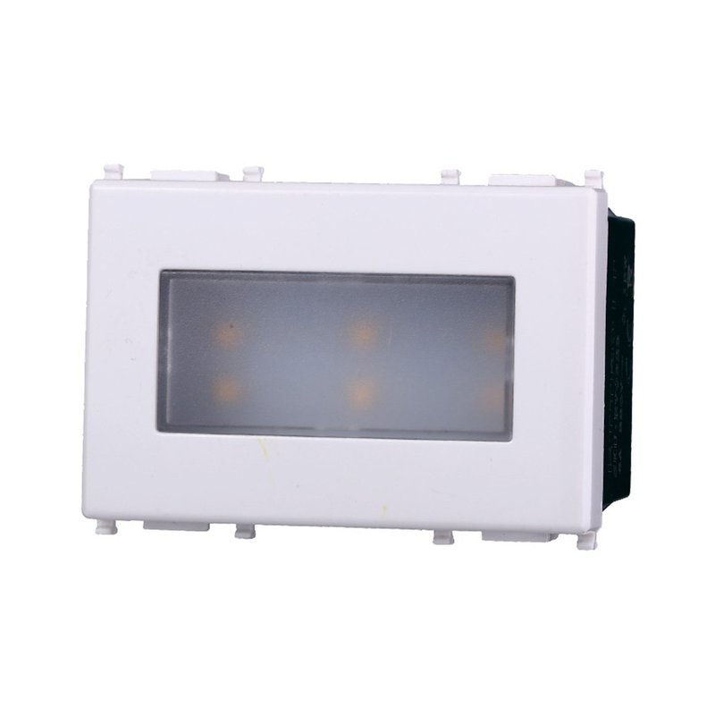 ETTROIT Lampada Led Segnapasso 3P 220V Bianco Caldo 3000K Compatibile Con Vimar Plana