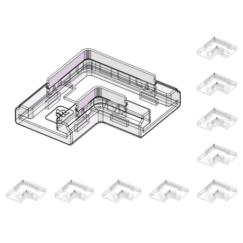 10 Pezzi Connettore Veloce Per Striscia Led 8mm Forma L Fast Connect 4 In 1 Per Curvare Strip Led Senza Saldatura