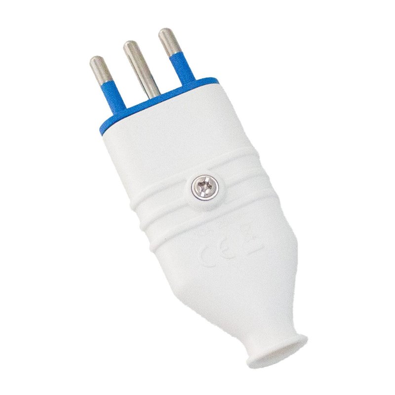 Spina Antischiacciamento 2P+T In PVC 16A 250V Bianco