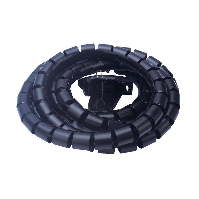 Spirale Avvolgi Cavo Flessibile Guaina Raccogli Organizzer Cavi Fermaglio Guidafilo Incluso 1,8M D15mm Nero