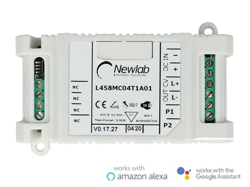 [NL-WIFI-CV] Newlab Led Dimmer PWM In Tensione Pulsante N.O. WiFi 12A 12V 24V 48V Compatibile Alexa Google Home