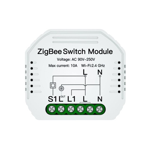 [SHZ104Z] ZigBee Mini Interruttore Intelligente Smart 10A 220V Funzione Con Pulsante Telecomando RF Compatibile Con Amazon Alexa e Google Home