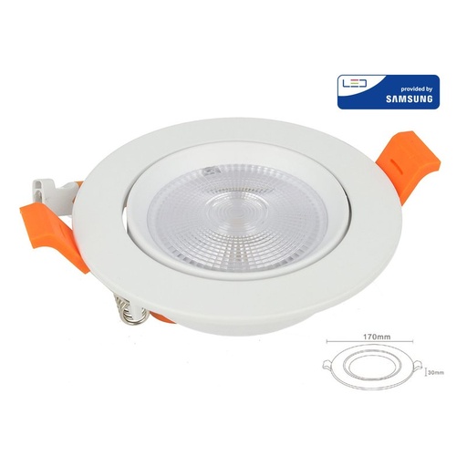 [FP1220N] Faretto Led Da Incasso Orientabile 20W Cob Neutro 4000K Diametro 170mm Foro 145mm Chip Samsung SKU-21843