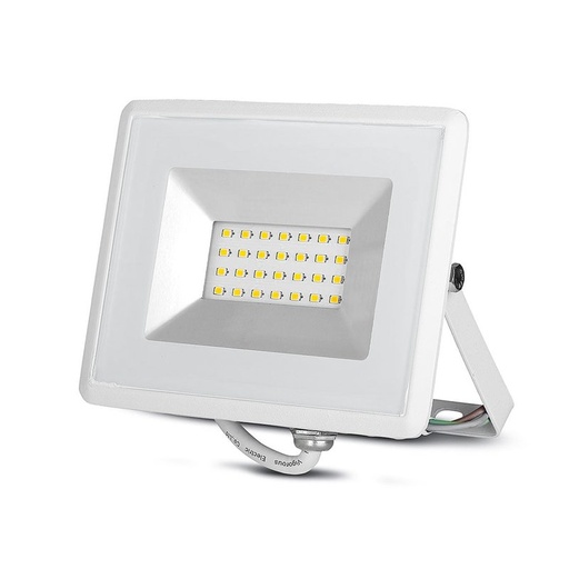 [FE20620C] Faro Led Flood Light 20W Carcassa Bianca IP65 Caldo 3000K Super Slim SKU-5949