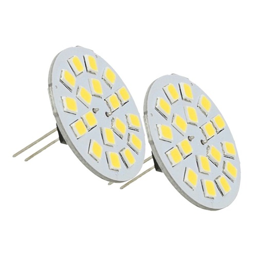 [GG4518DC] 2 Pezzi Lampadine LED G4 Bispina DC AC 12V 24V 3W Bianco Caldo Attacco Centrale 18 SMD 2835