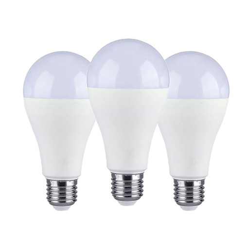 [LC2715X3C] 3 PZ Lampada Led E27 A65 15W Bianco Caldo 2700K Bulbo Sfera 1350 Lumen SKU-2819