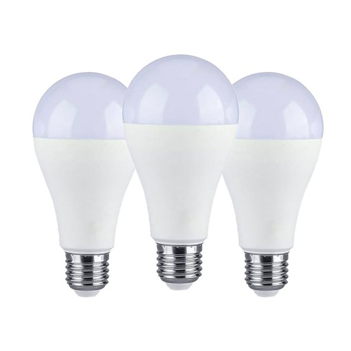 [LC2715X3F] 3 PZ Lampada Led E27 A65 15W Bianco Freddo 6400K Bulbo Sfera 1350 Lumen SKU-2818