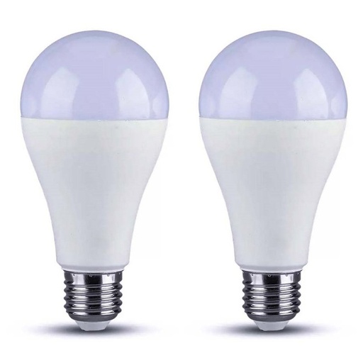 [LC27218F] 2 PZ Lampada A Led E27 A65 18W 2000LM Bianco Freddo 6500K