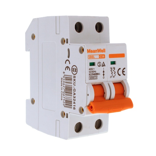 [GA32416] MCB Interruttore Magnetotermico Automatico Curva C 2P 2M 6000A  C16A AC 400V IP20 IEC60898-1