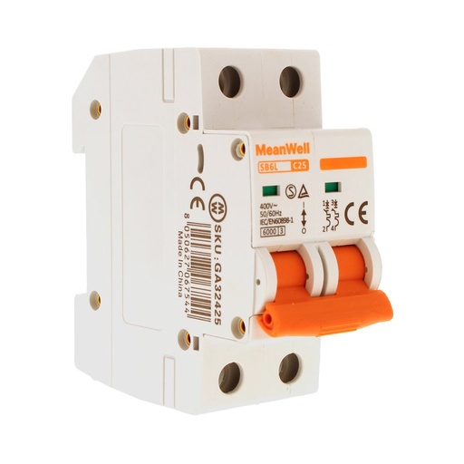 [GA32425] MCB Interruttore Magnetotermico Automatico Curva C 2P 2M 6000A  C25A AC 400V IP20 IEC60898-1