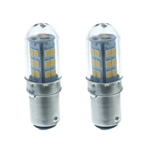 [RE1542DC] 2 Pezzi Lampada Led Barca BAY15D Bianco Caldo 12V 24V 4W