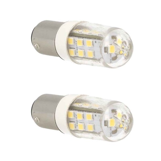 [RE1542DN] 2 Pezzi Lampada Led Barca BAY15D Bianco Neutro 12V 24V 4W