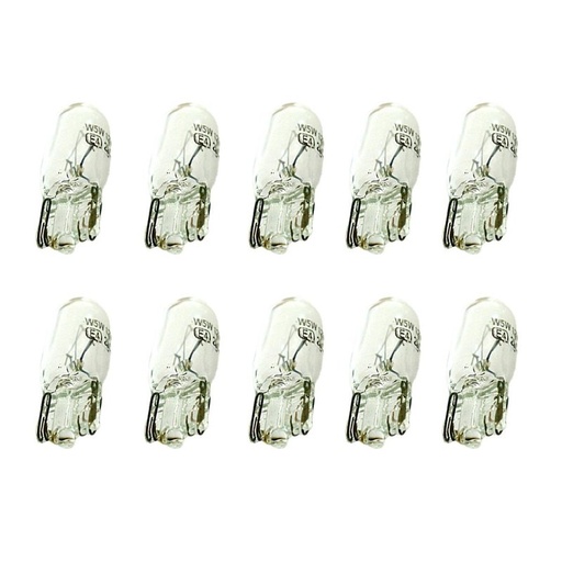 [LA1202] 10 Pezzi Lampada Alogena T10 W2W 12V 2W Tutto Vetro W2,1x9,5d