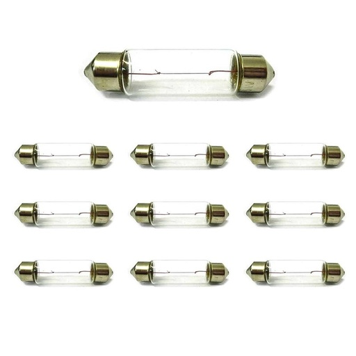 [LA2436] 10 Pezzi Lampada Alogena T11 C5W 24V 5W 36mm Siluro Festoon SV8,5